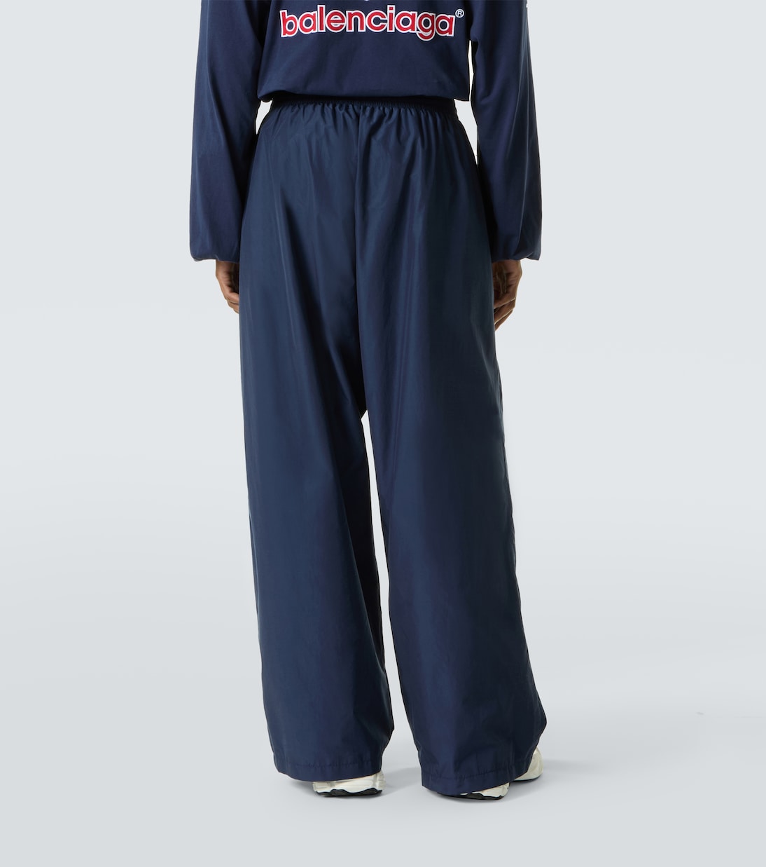 Logo oversized cotton-blend jersey track pants | Balenciaga