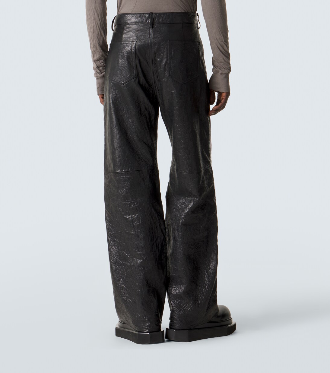 Leather wide-leg jeans | Rick Owens
