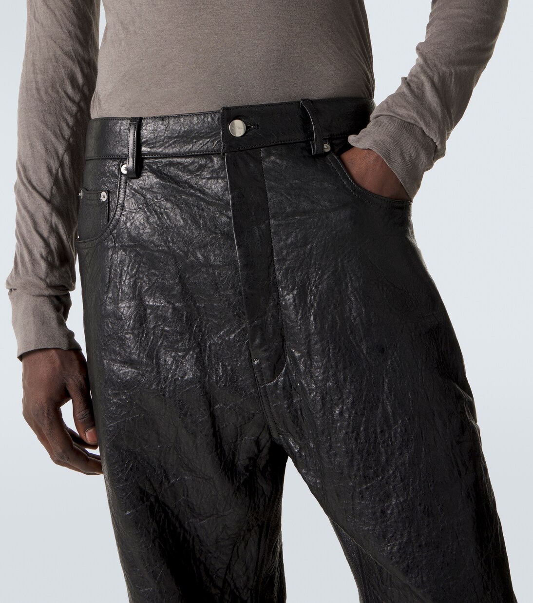 Leather wide-leg jeans | Rick Owens