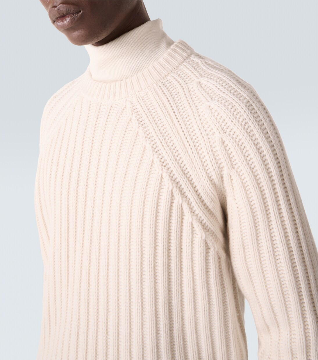 Ribbed-knit wool and cashmere sweater | Allude