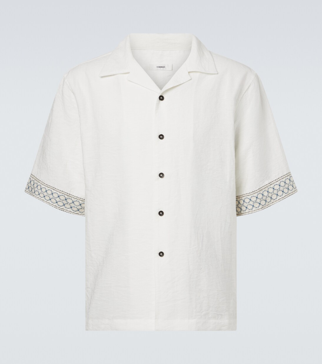 Crochet-trimmed bowling shirt | Commas