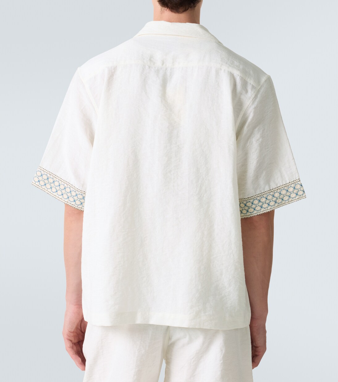 Crochet-trimmed bowling shirt | Commas