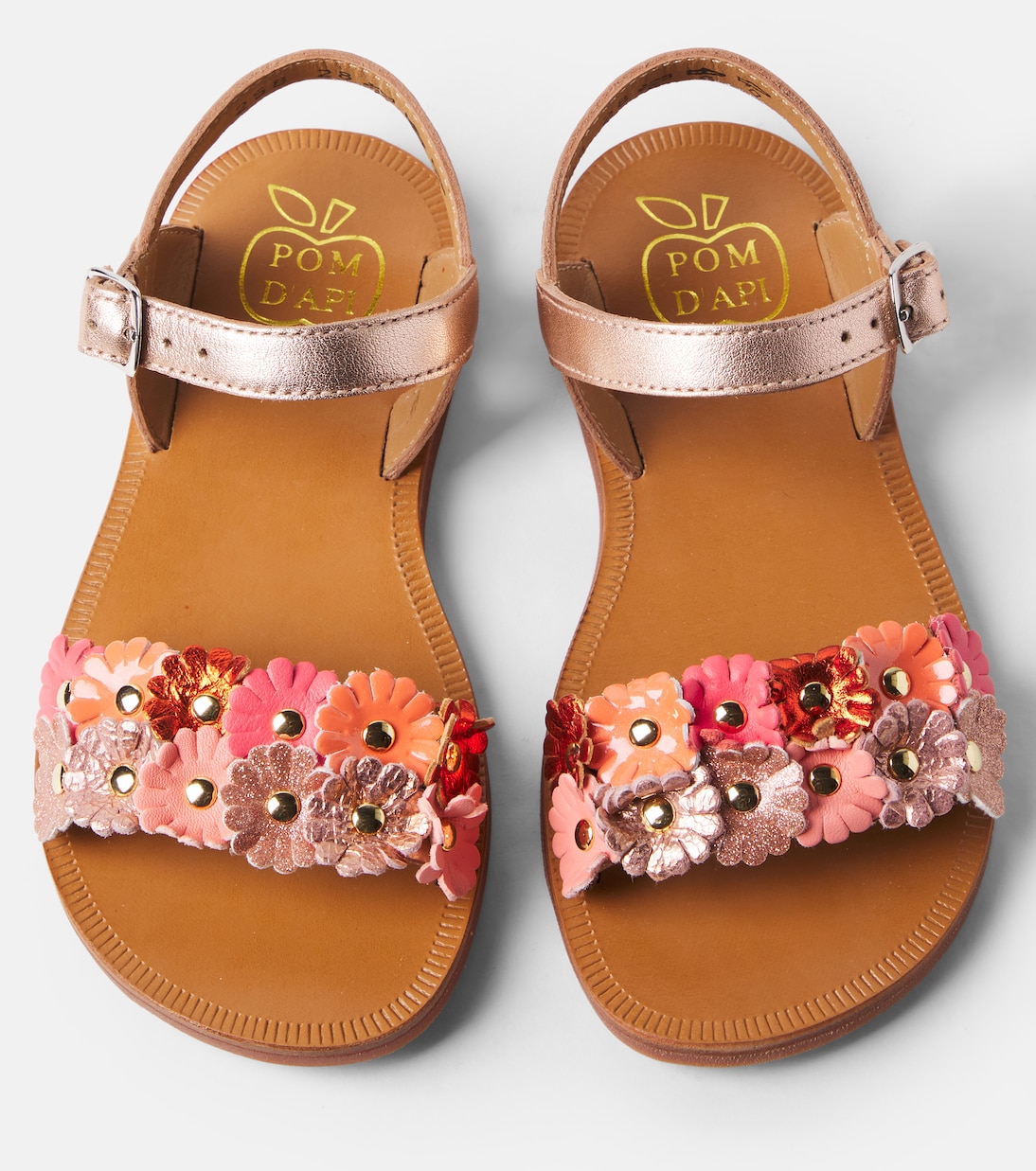 Plagette Multi Flo leather sandals | Pom d'Api