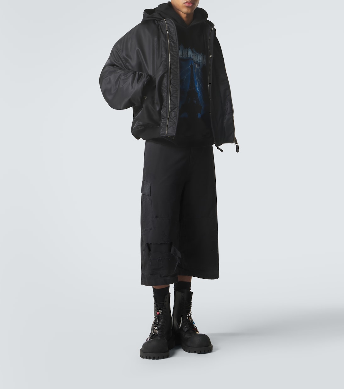 Bedruckte Kapuzenjacke aus Baumwolle | Balenciaga