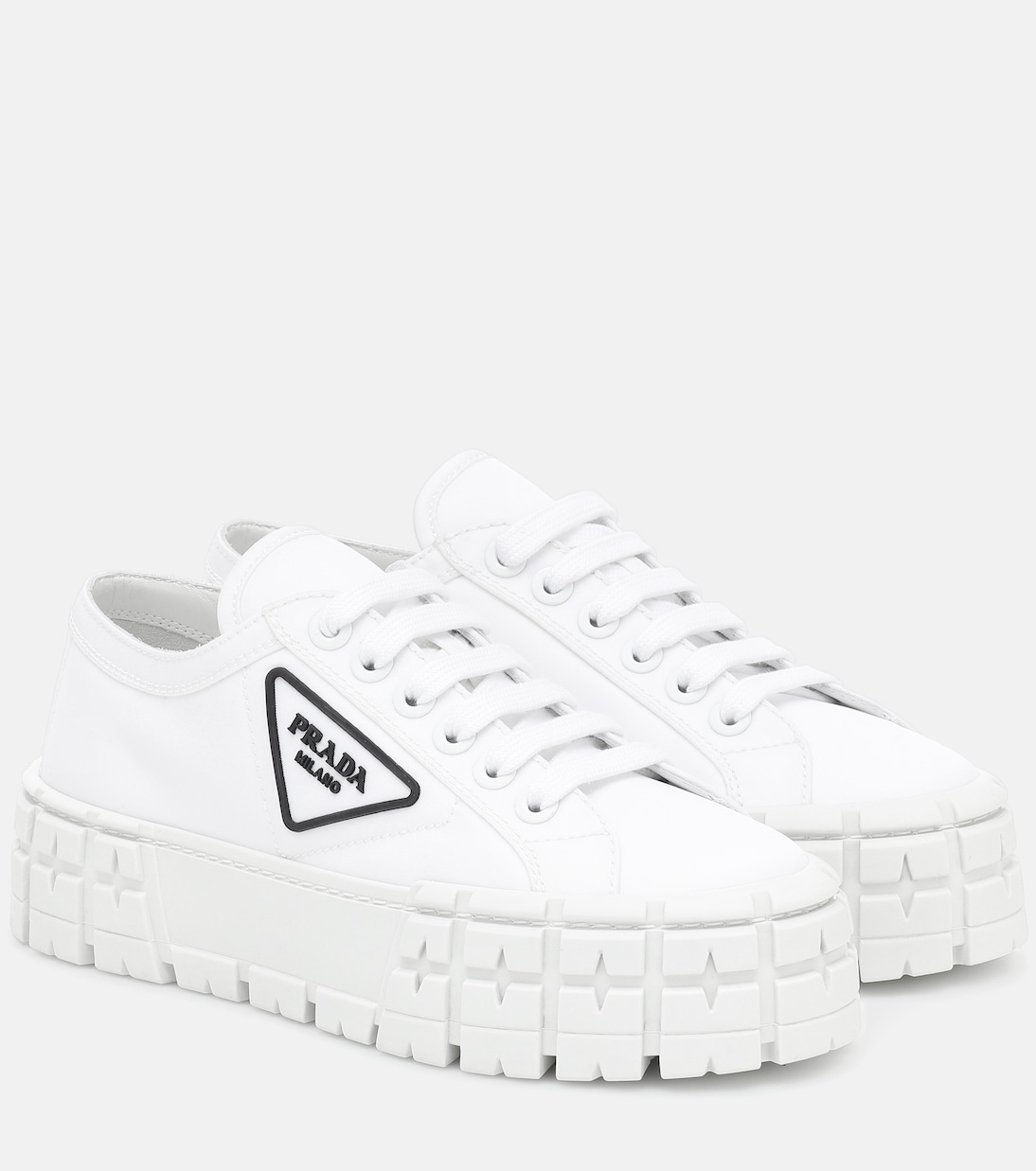 Baskets Wheel en toile en blanc Prada Mytheresa
