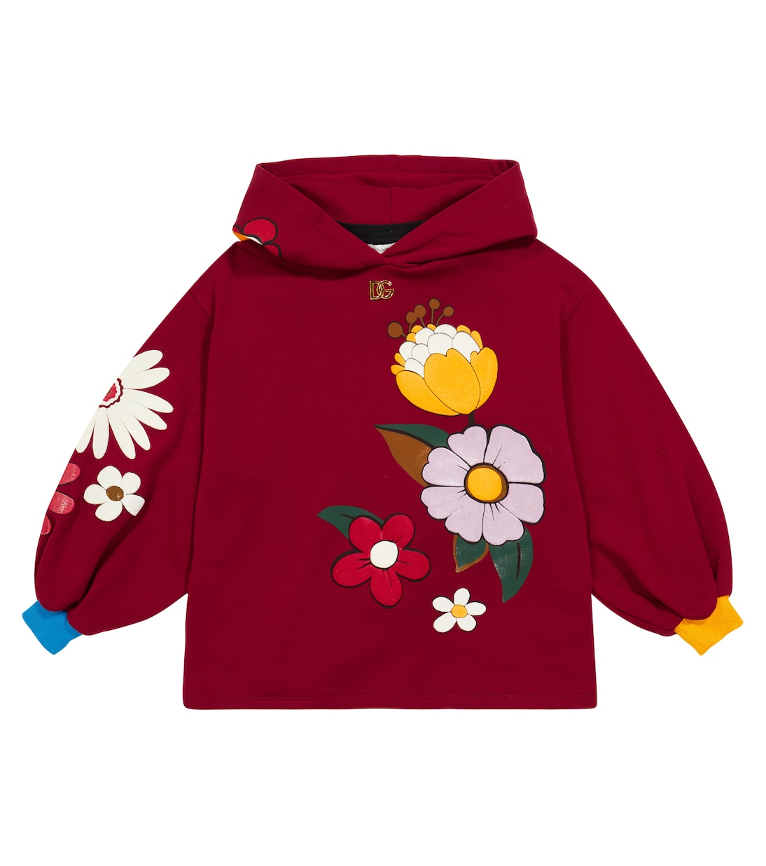 Floral cotton hoodie | Dolce&Gabbana Kids