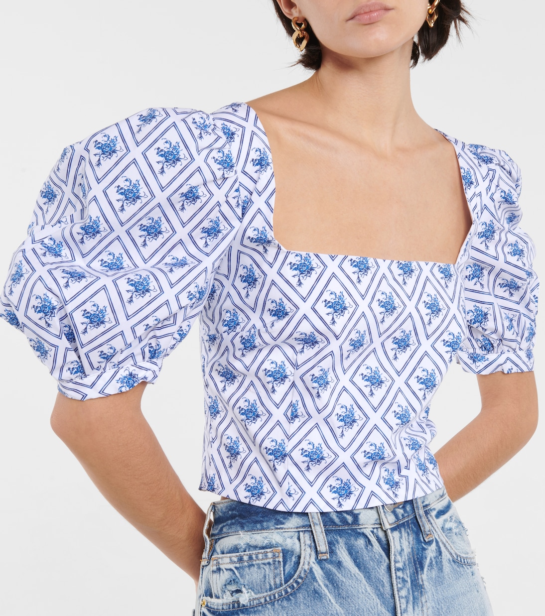 Top Tessa in misto cotone con stampa | Caroline Constas