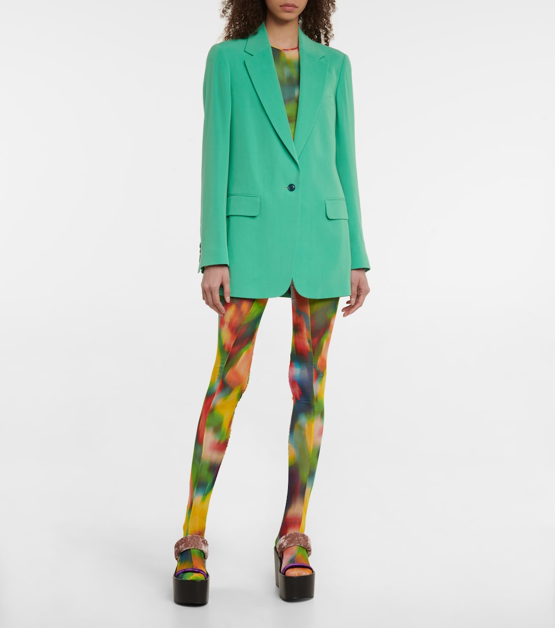 Ruched printed tights | Dries Van Noten