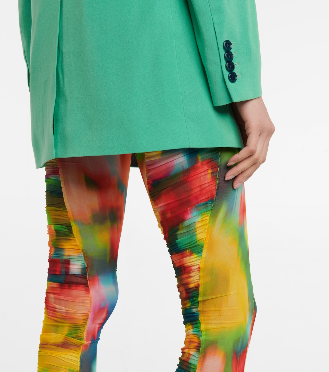 Ruched printed tights | Dries Van Noten