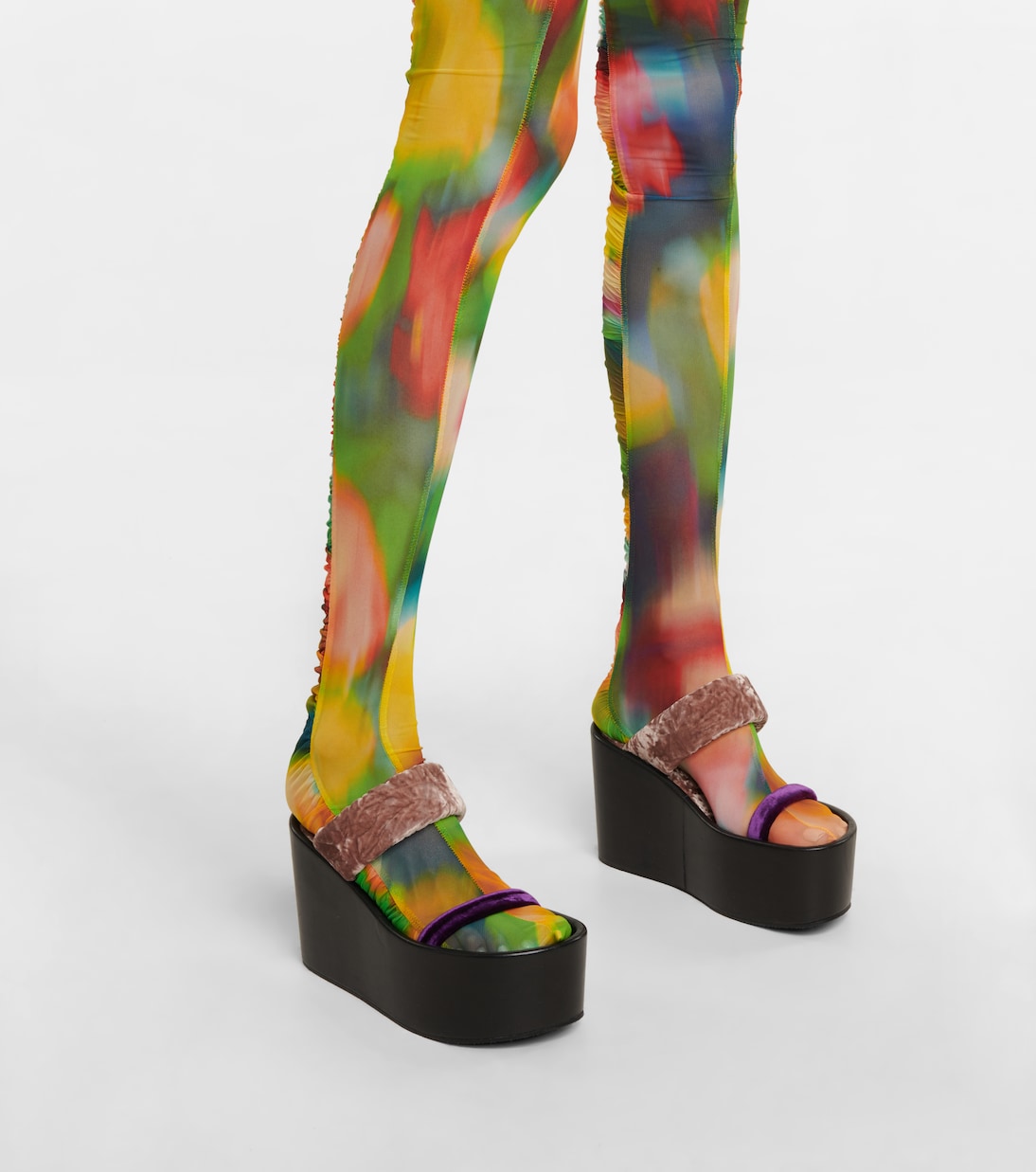 Ruched printed tights | Dries Van Noten