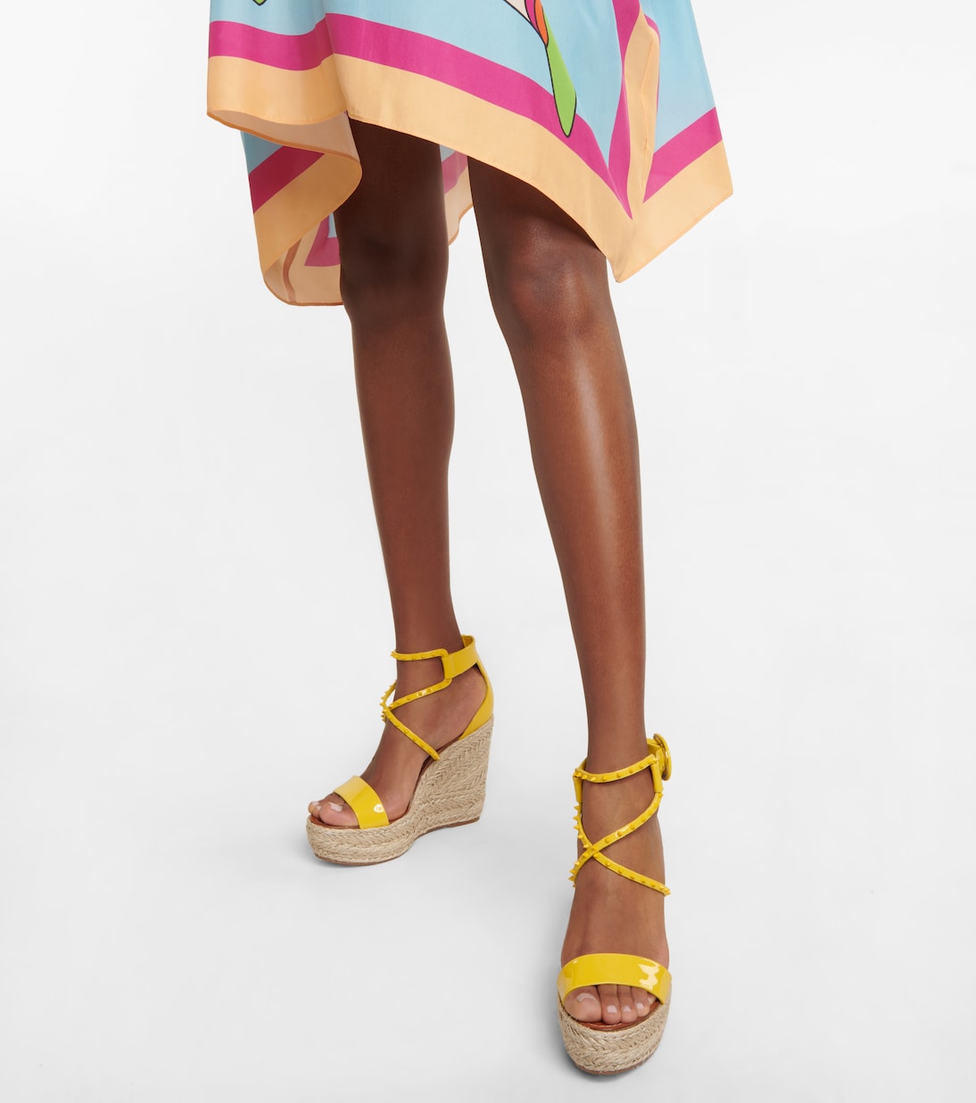 Sandali Choca Zeppa Spikes 120 in vernice | Christian Louboutin