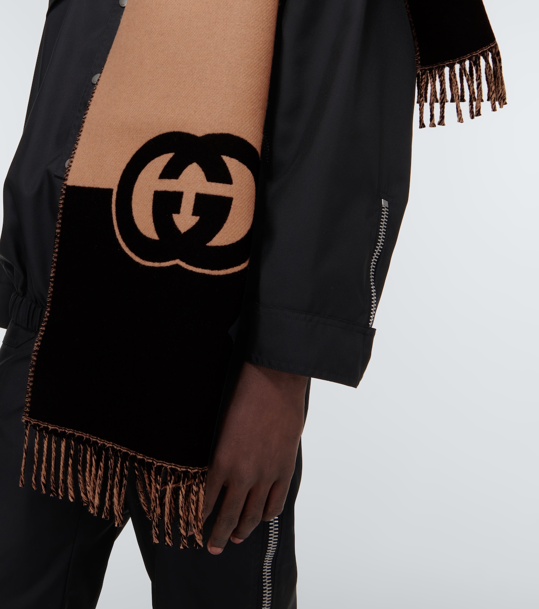 Interlocking G wool and cashmere scarf | Gucci