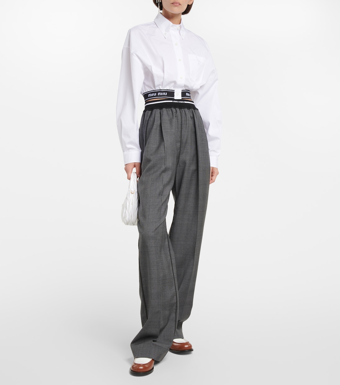 Weite Hose aus Schurwolle | Miu Miu