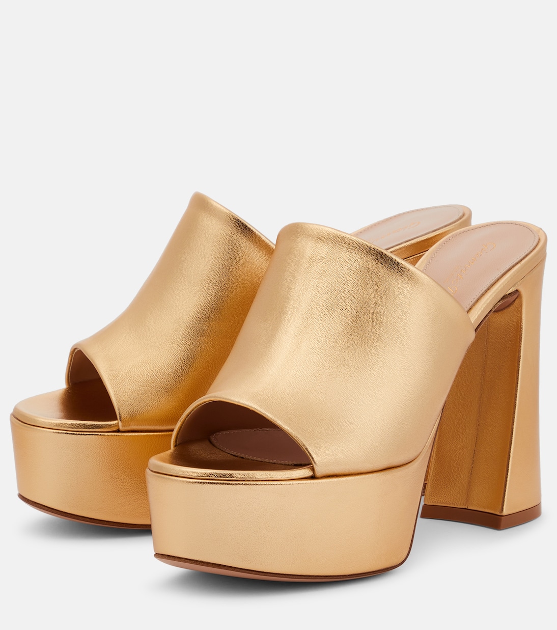 Holly metallic leather platform mules | Gianvito Rossi