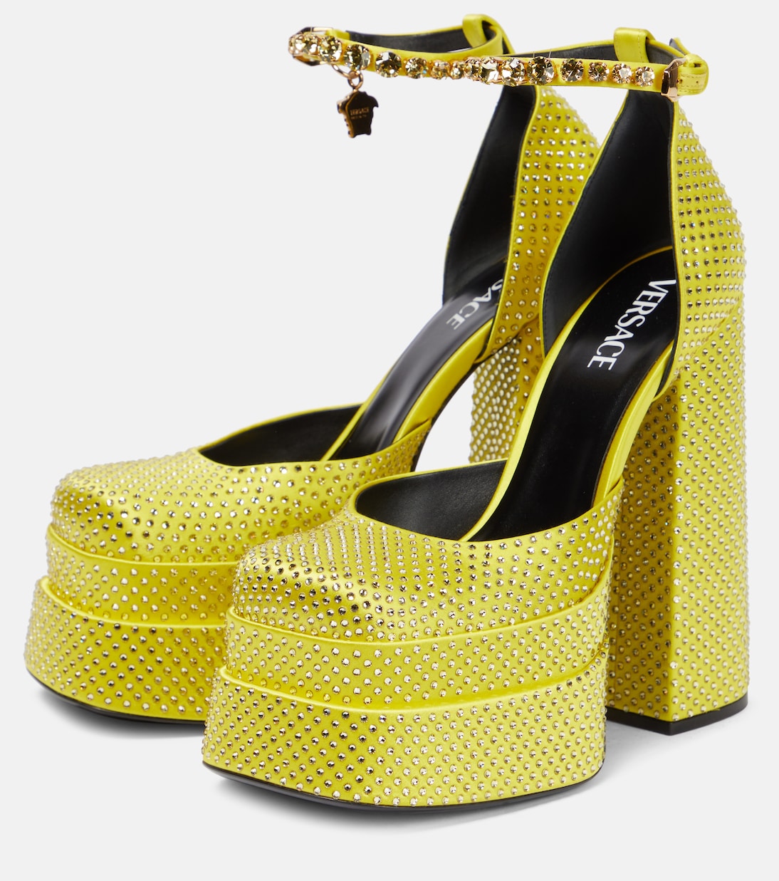 Medusa Aevitas embellished platform pumps | Versace