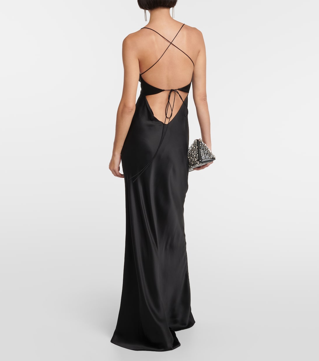 Abito lungo in seta con cut-out | The Sei
