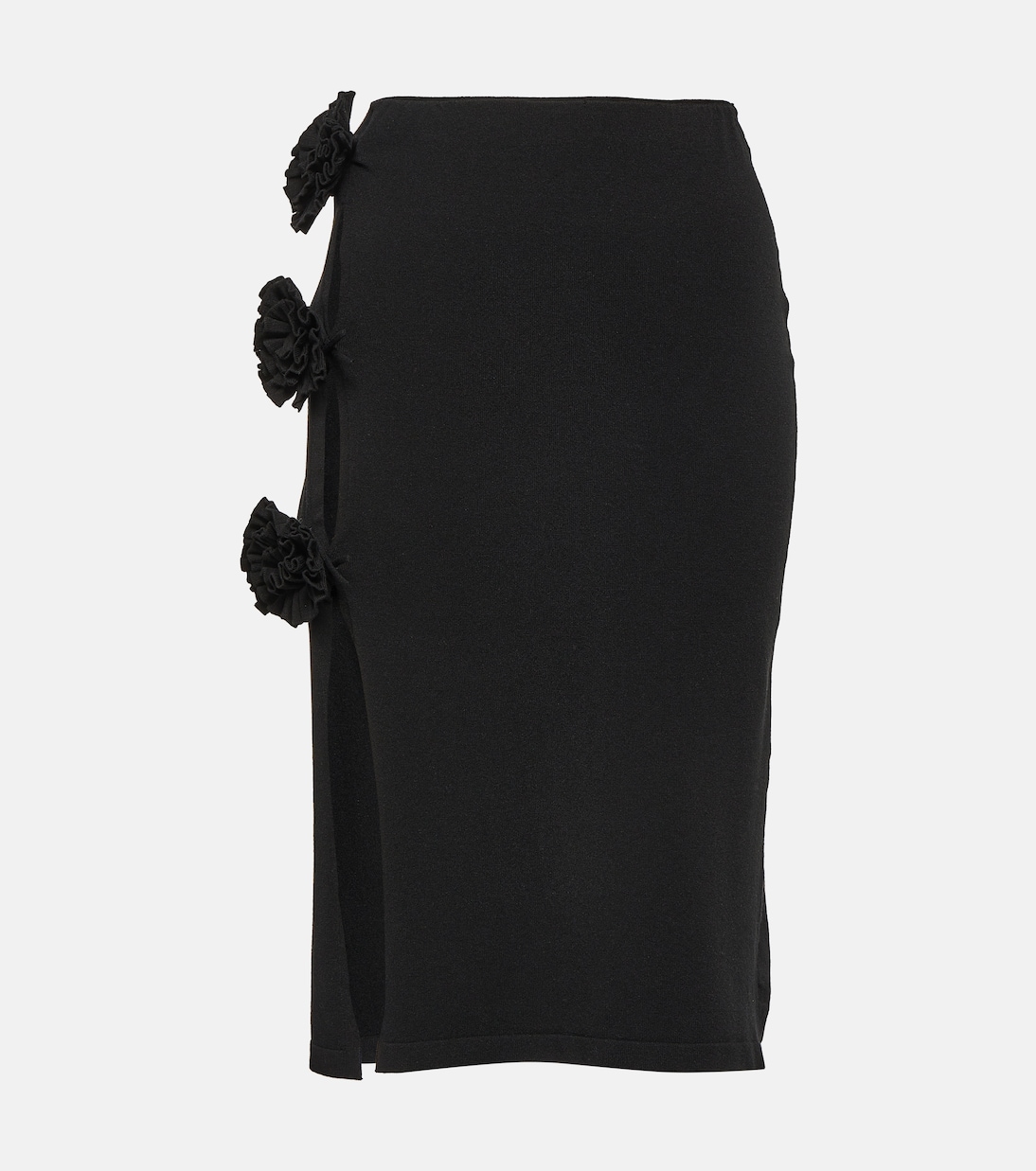 Floral-appliqué low-rise midi skirt | Jean Paul Gaultier