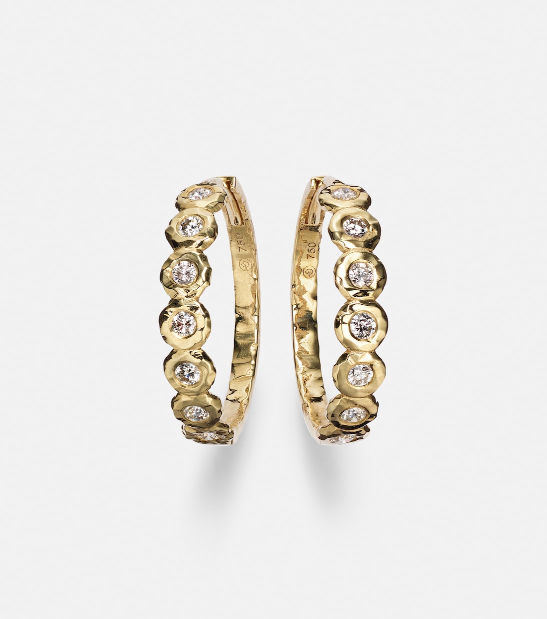 Orecchini a cerchio in oro 18kt OCTAVIA ELIZABETH Edith con diamanti, stile giovanile e moderno