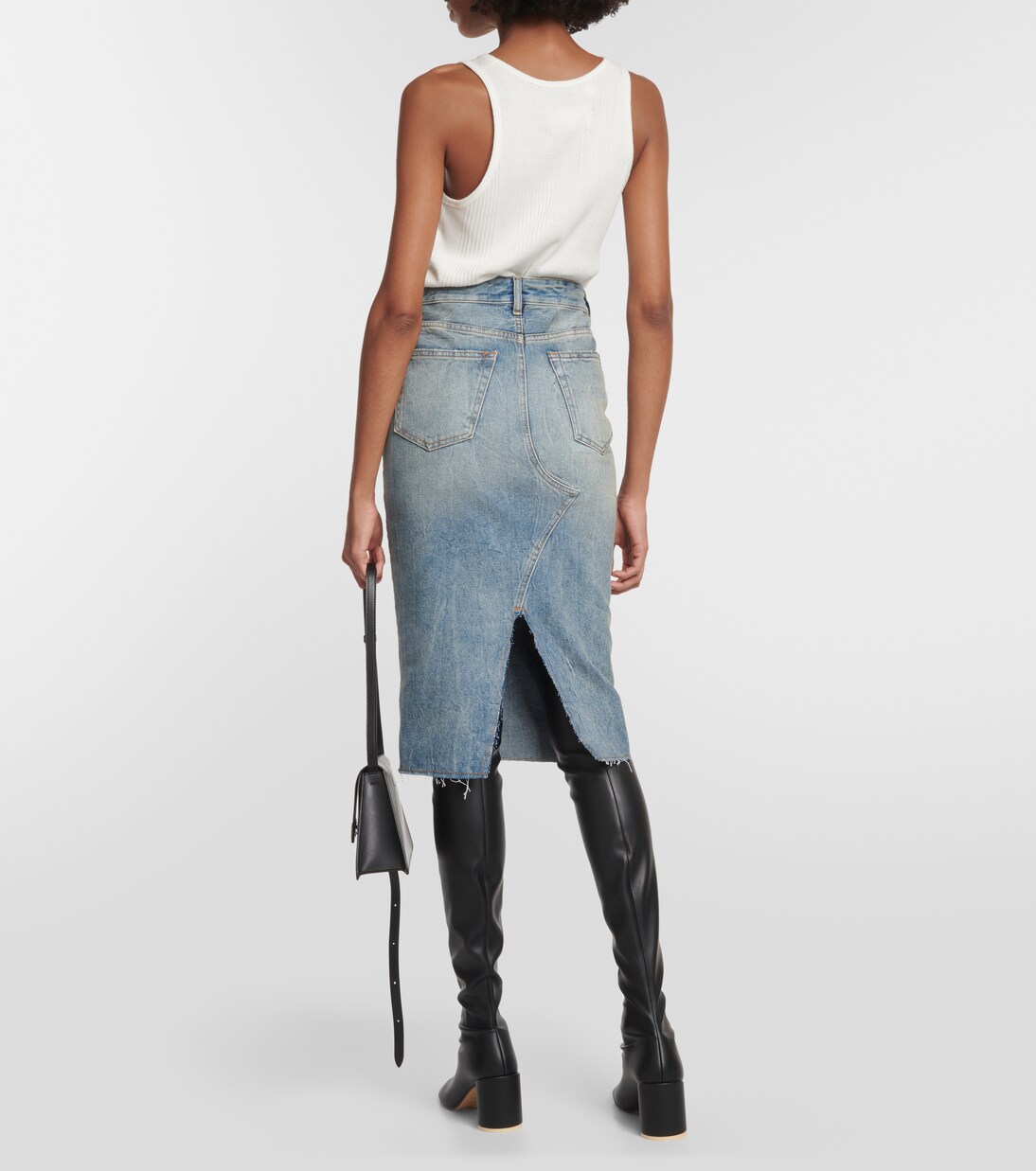 Jupe midi en jean | MM6 Maison Margiela