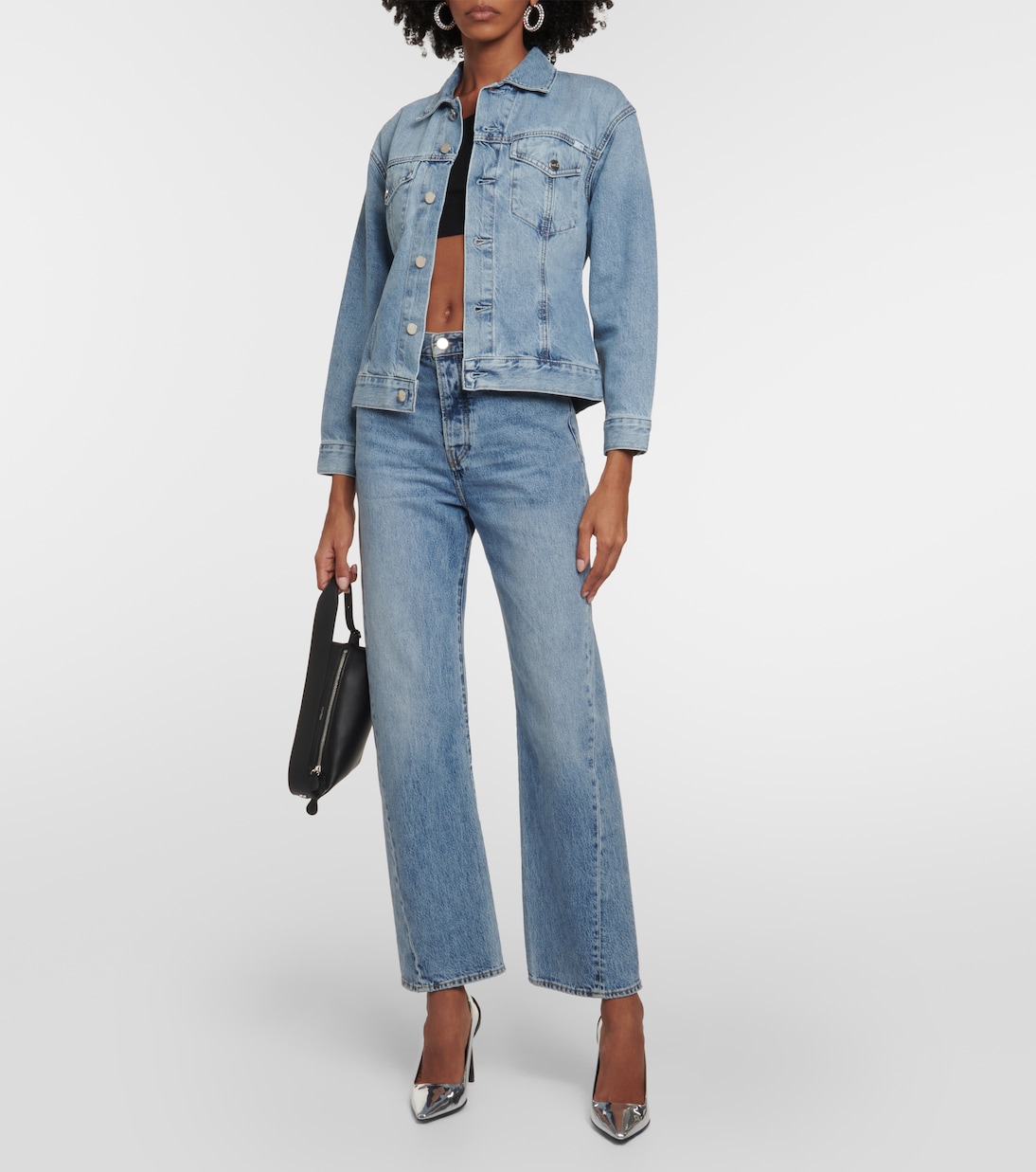 x EmRata Miranda cotton-blend crop top | AG Jeans