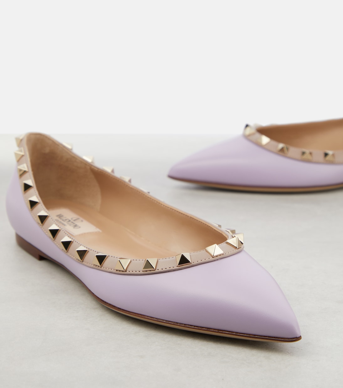 Rockstud leather ballet flats | Valentino Garavani
