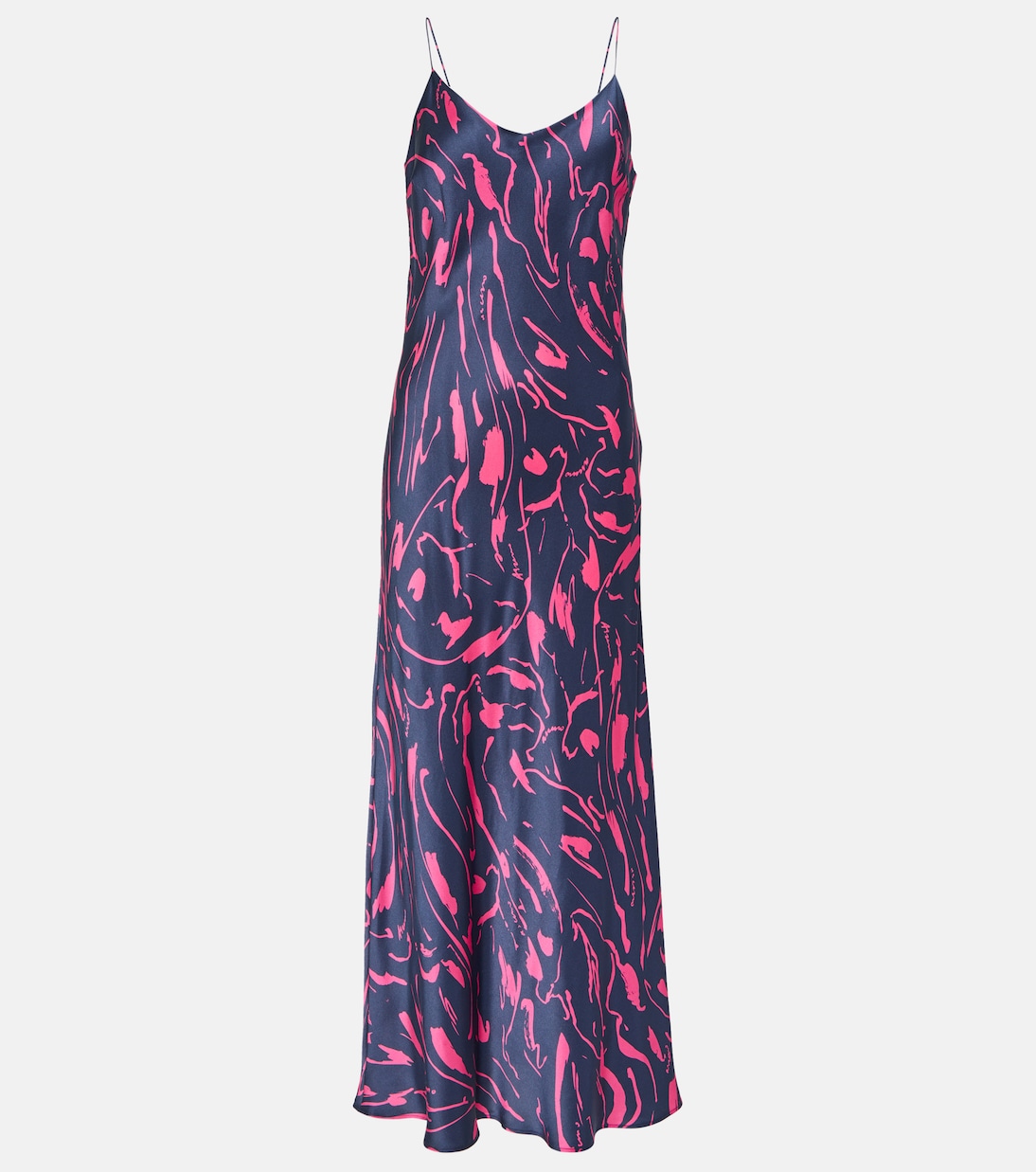 Vestido largo Lyon de seda estampado | Asceno