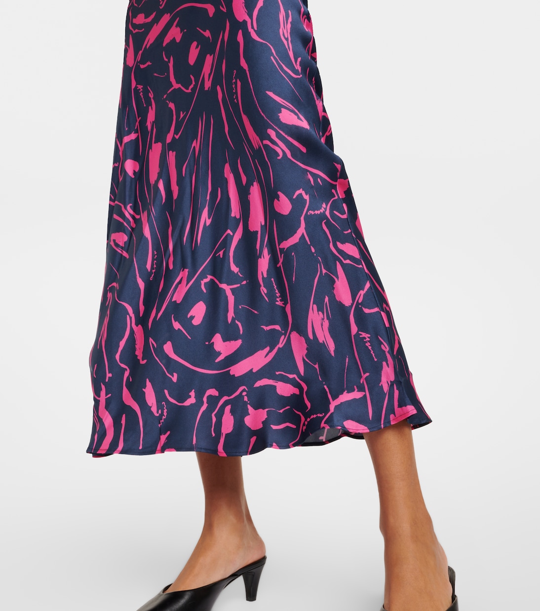 Vestido largo Lyon de seda estampado | Asceno
