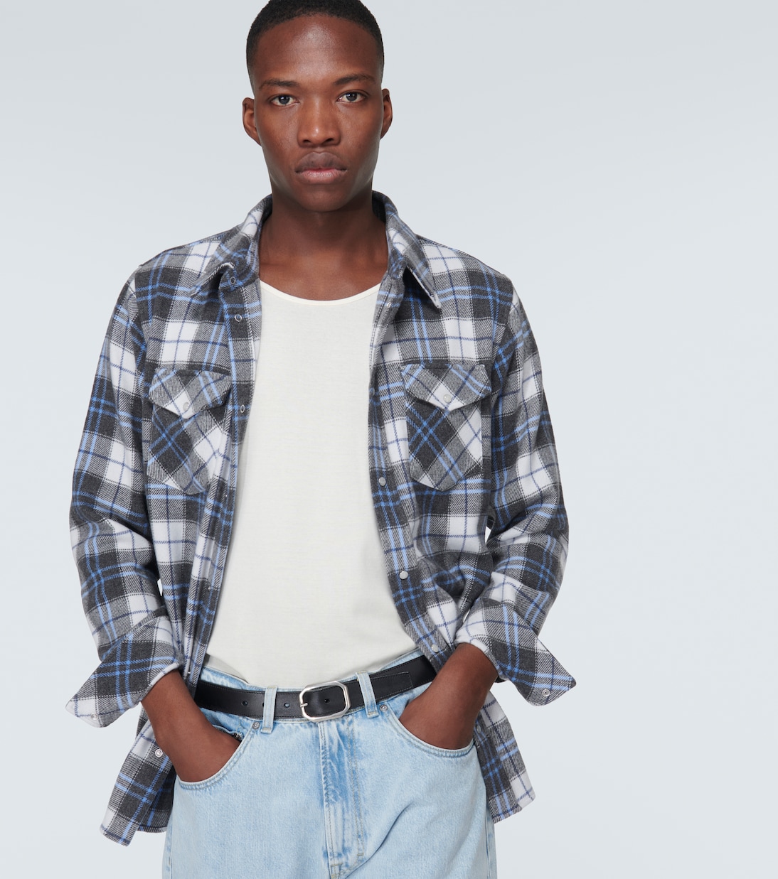 Camicia in tartan di cashmere | God's True Cashmere