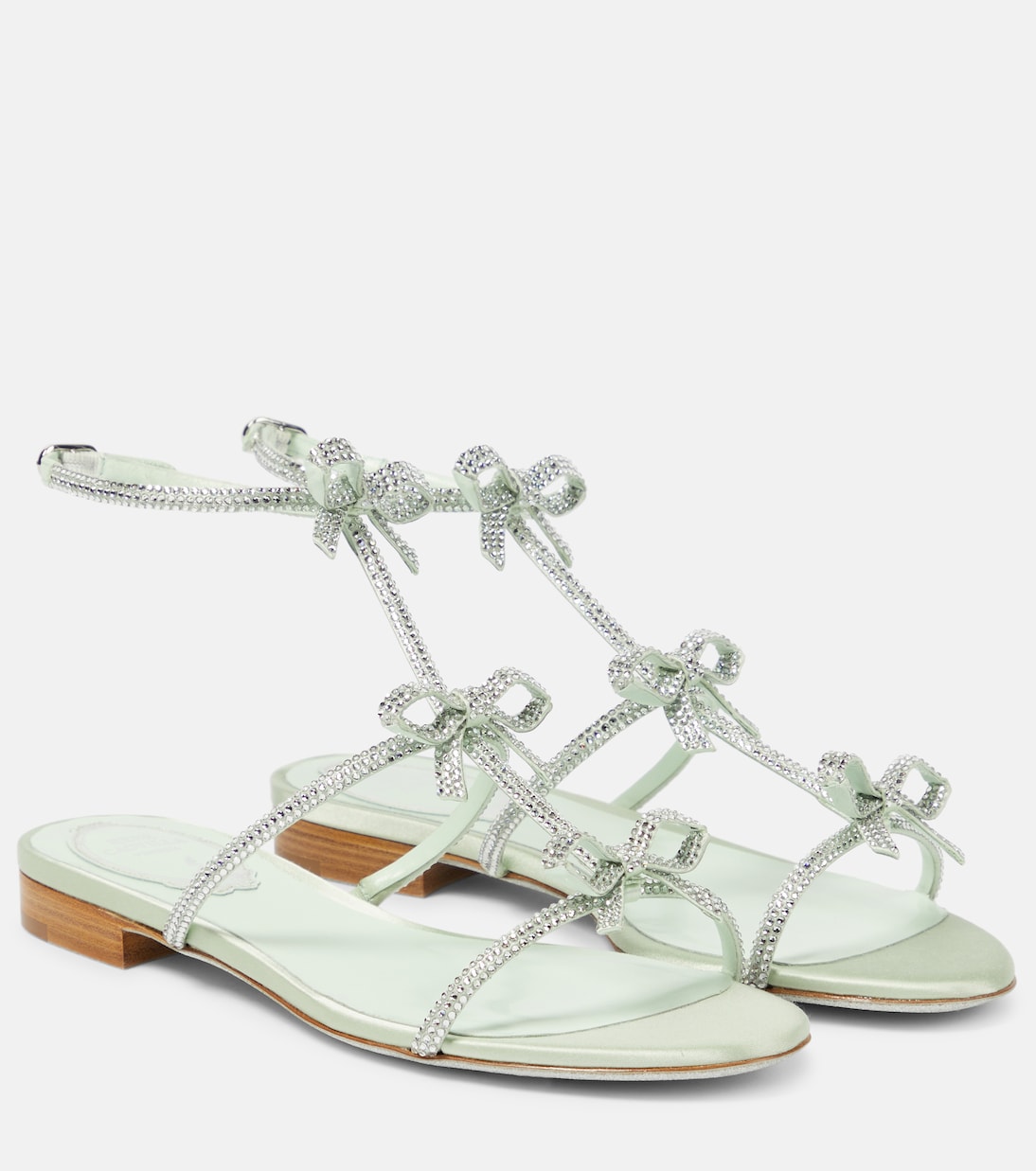 Verzierte Sandalen Caterina aus Satin | Rene Caovilla
