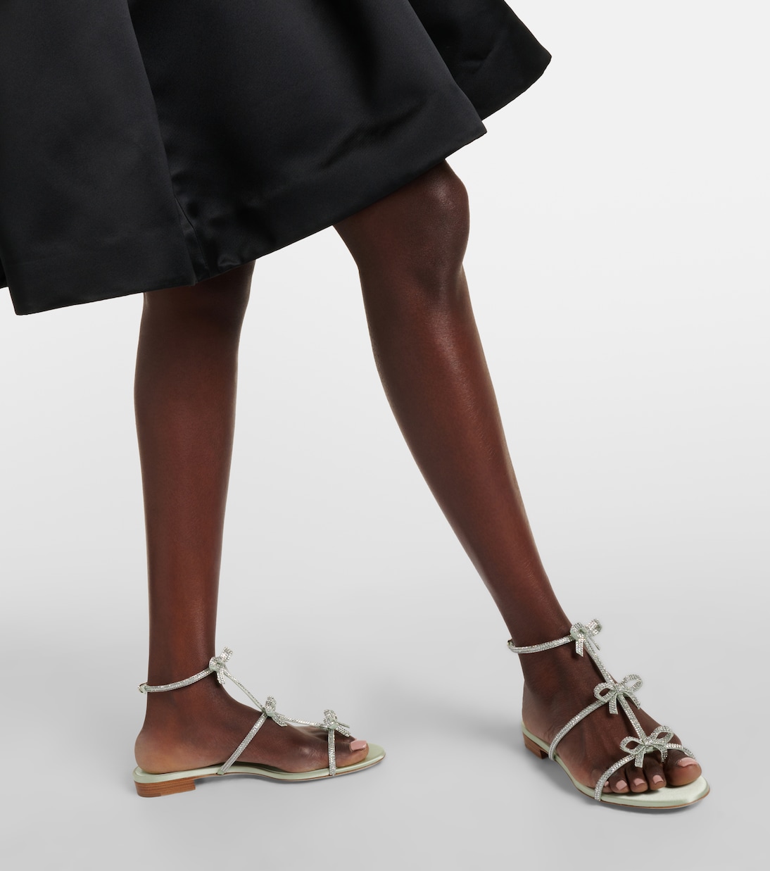 Verzierte Sandalen Caterina aus Satin | Rene Caovilla