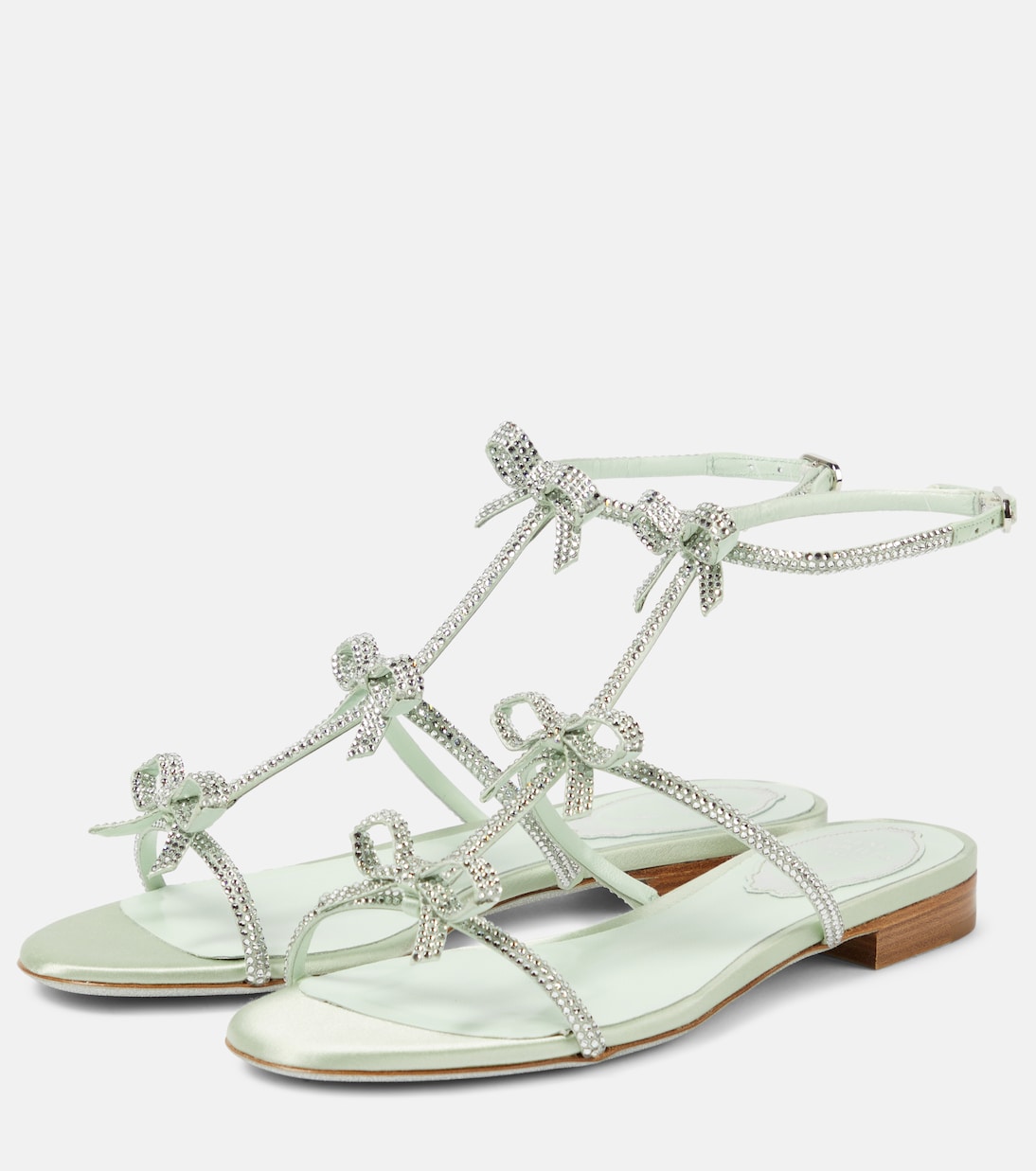 Verzierte Sandalen Caterina aus Satin | Rene Caovilla