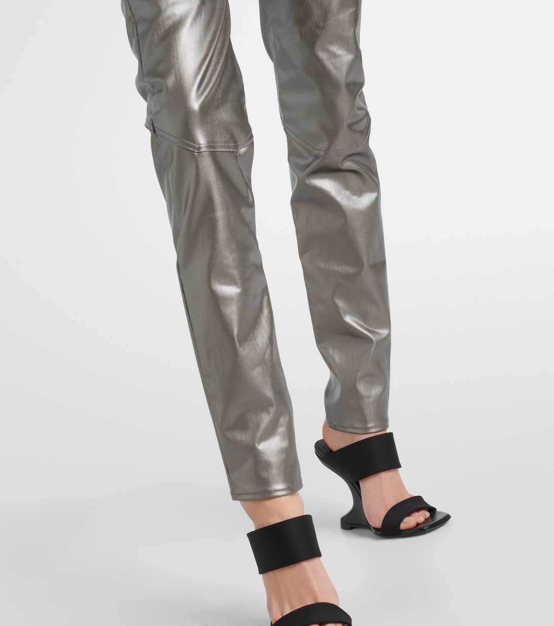 Metallic denim leggings  | Rick Owens