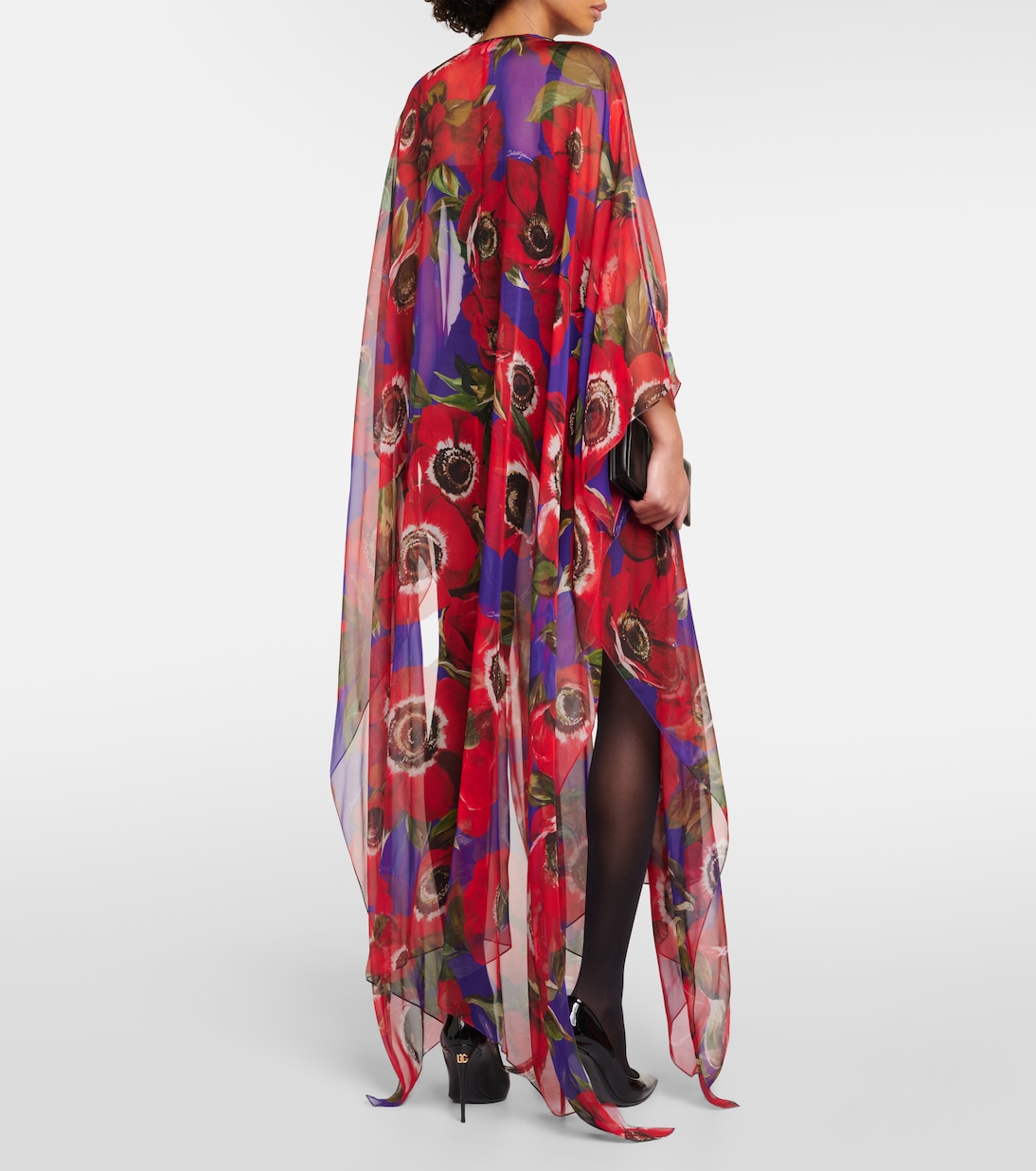 Cafetan Anemone en mousseline de soie | Dolce&Gabbana