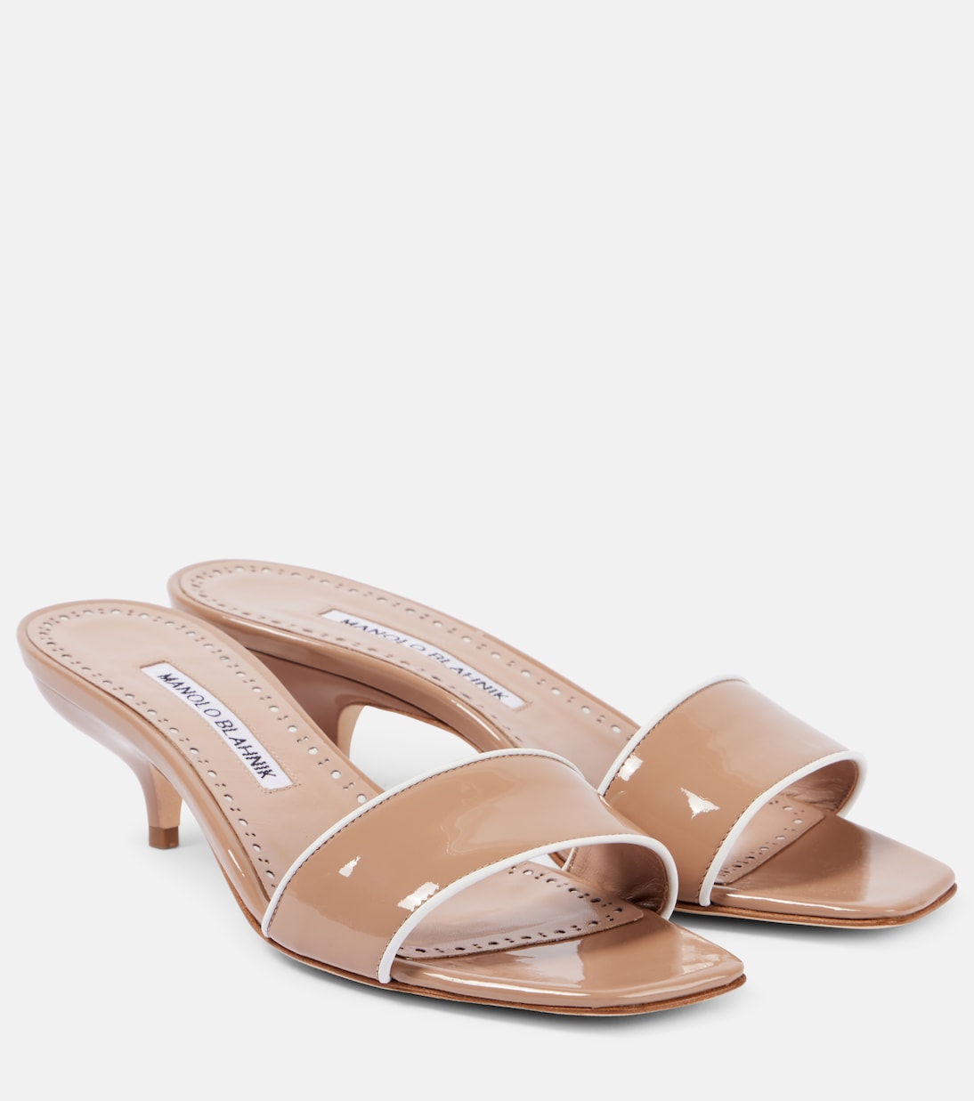 Mules Helamu en cuir verni | Manolo Blahnik
