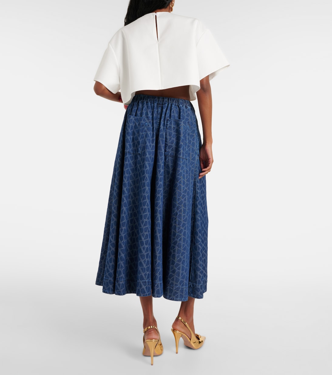 Falda midi Toile Iconographe de denim | Valentino