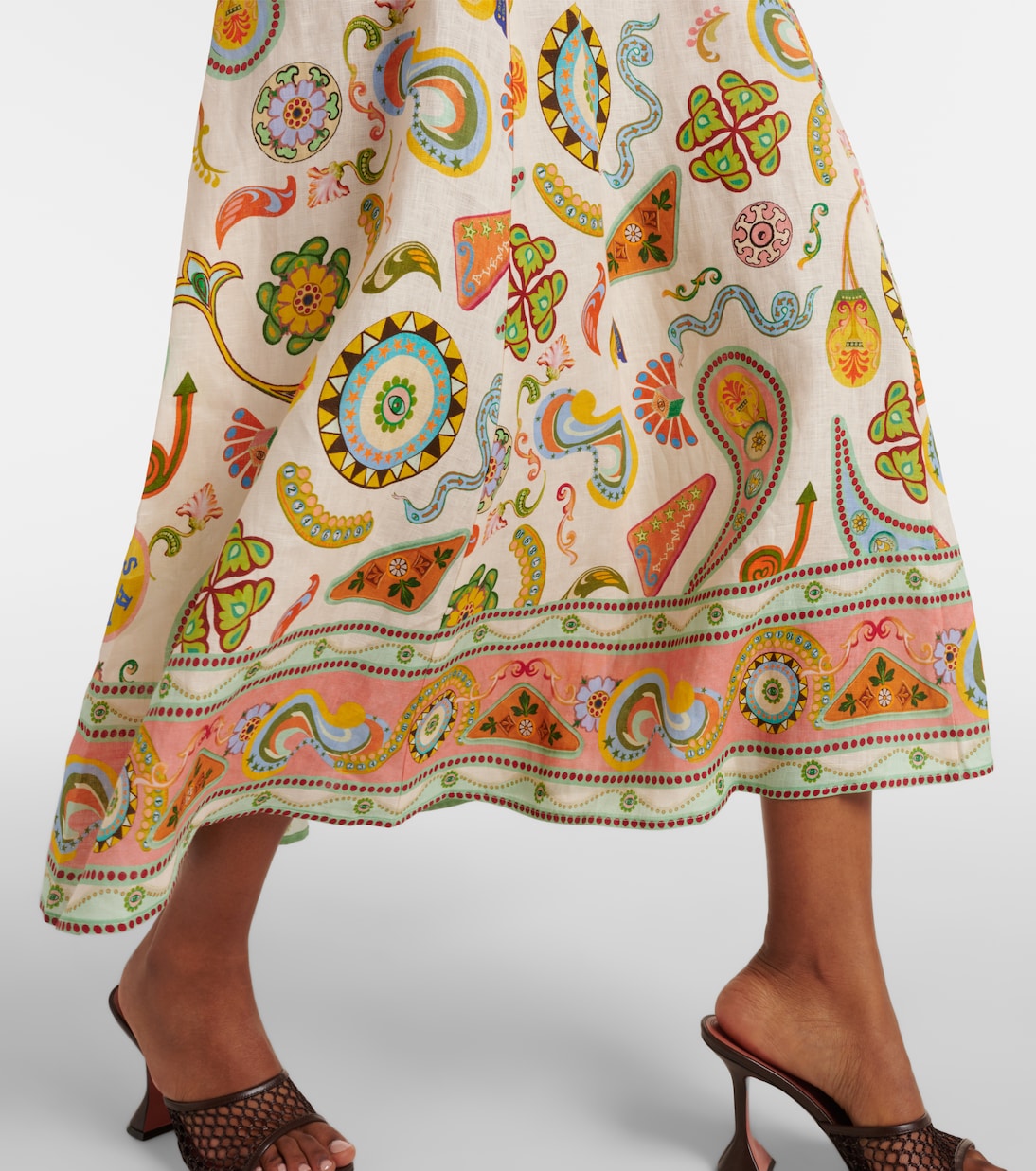 Arcade paisley linen midi dress | Alémais