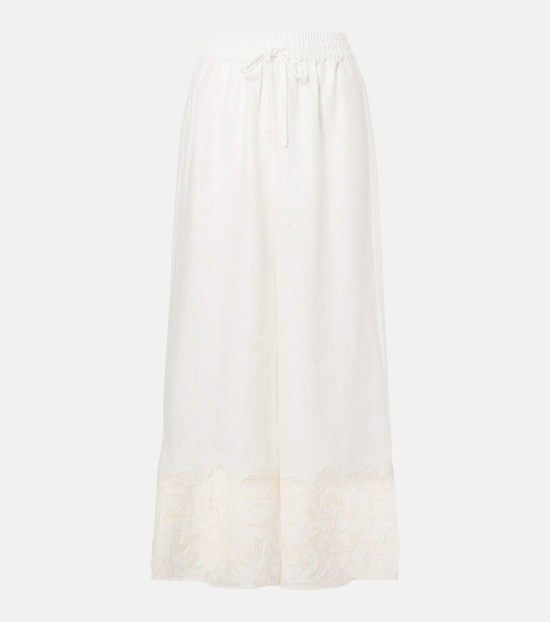 Jupe-culotte brodée en lin | Alémais