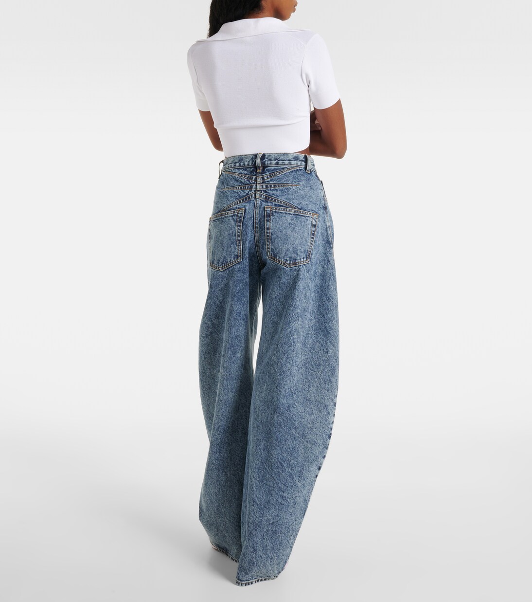 Jeans a gamba larga e vita alta | Alaïa