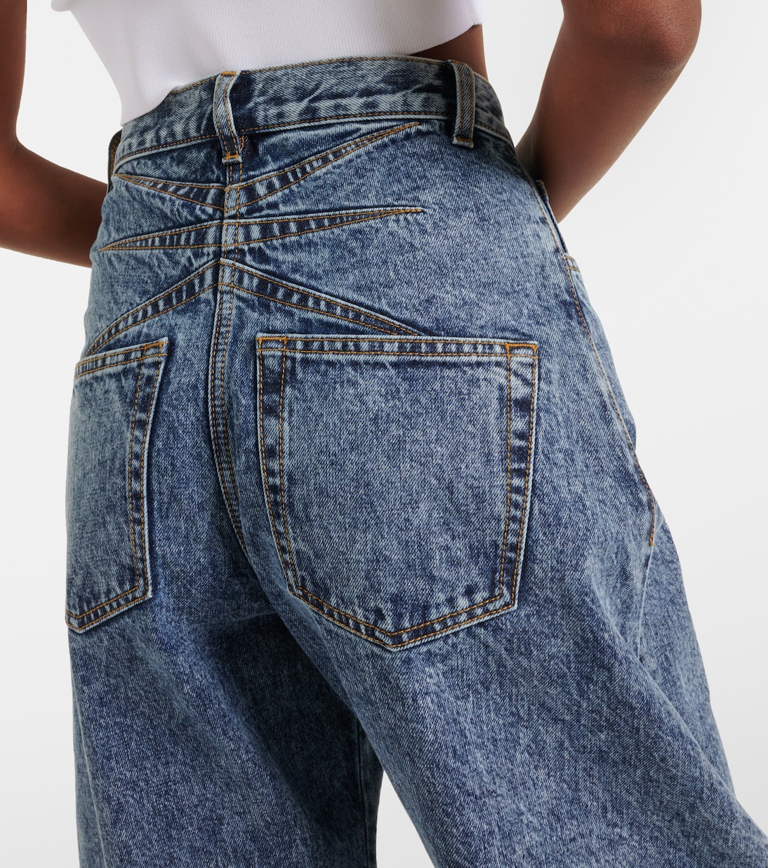 Jeans a gamba larga e vita alta | Alaïa