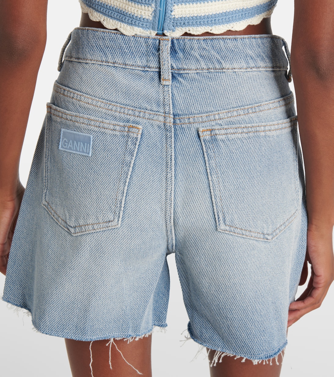 Shorts di jeans a vita alta | Ganni