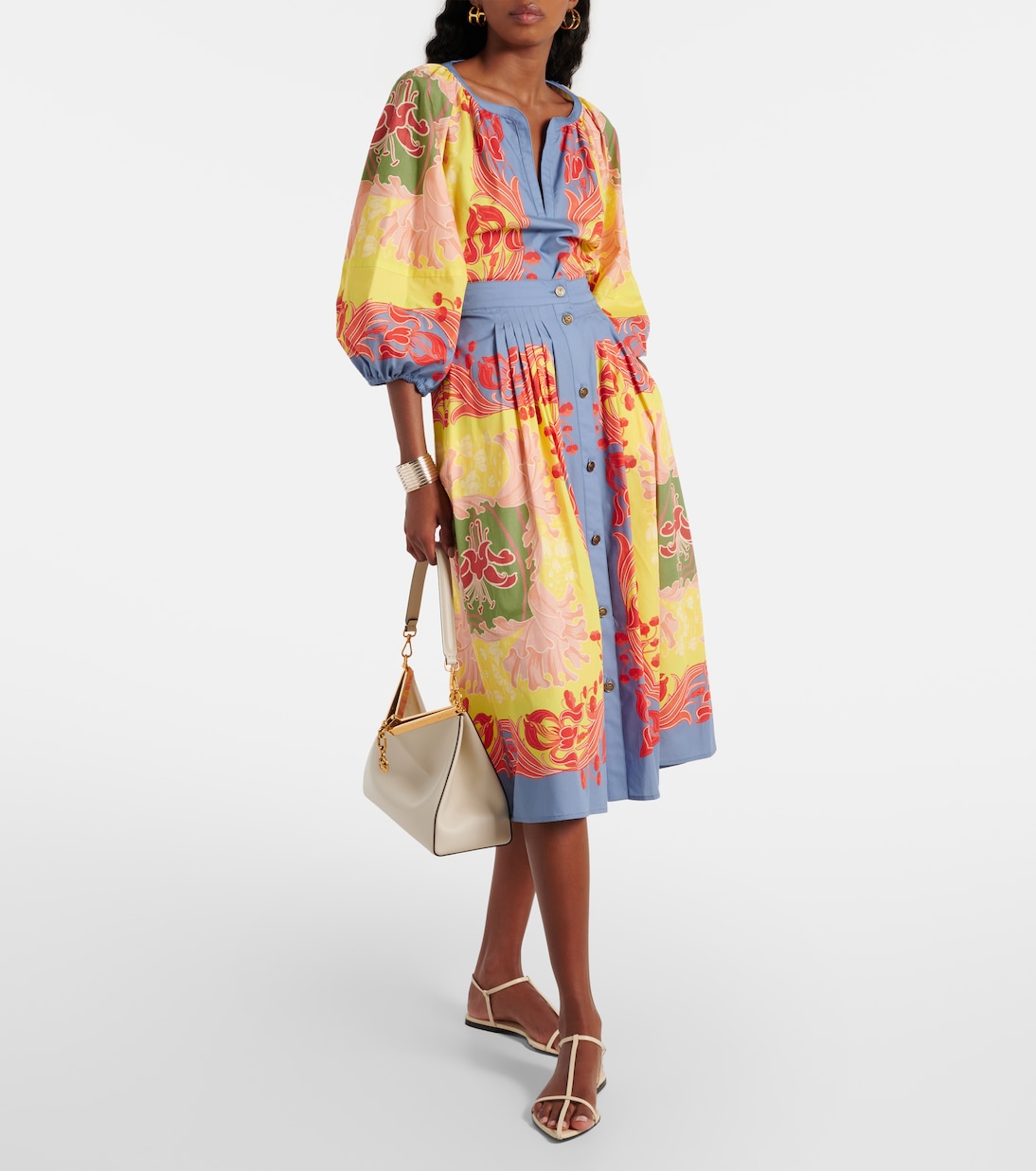 Falda midi de popelín de algodón | Etro