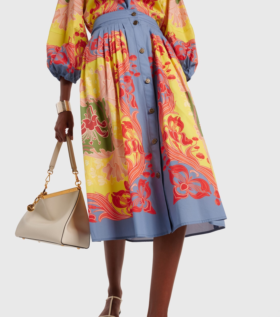 Falda midi de popelín de algodón | Etro