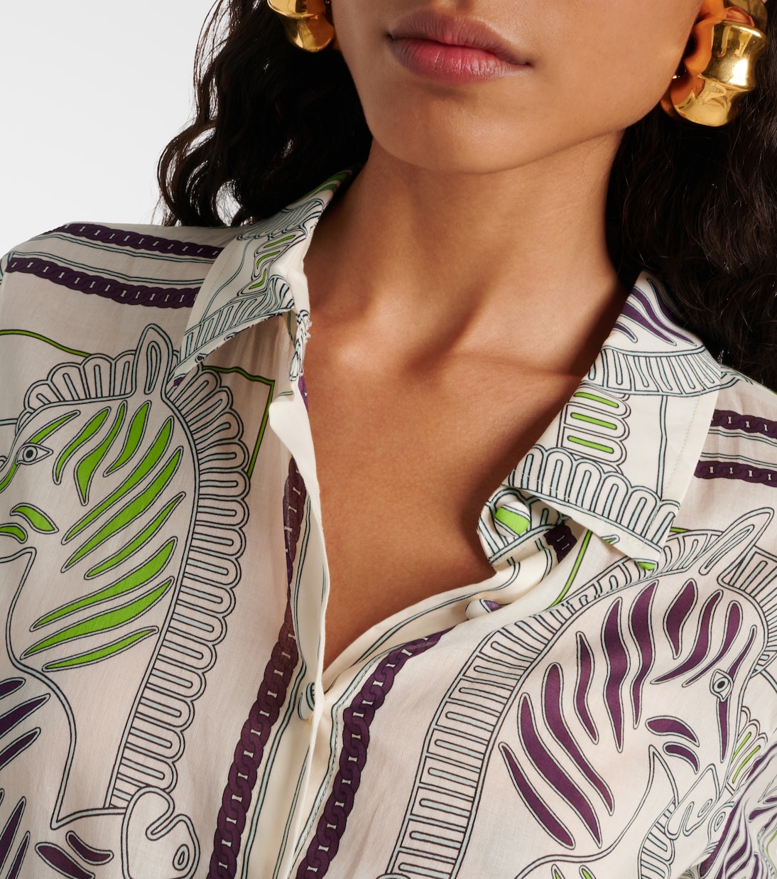Printed cotton shirt dress | Tory Burch