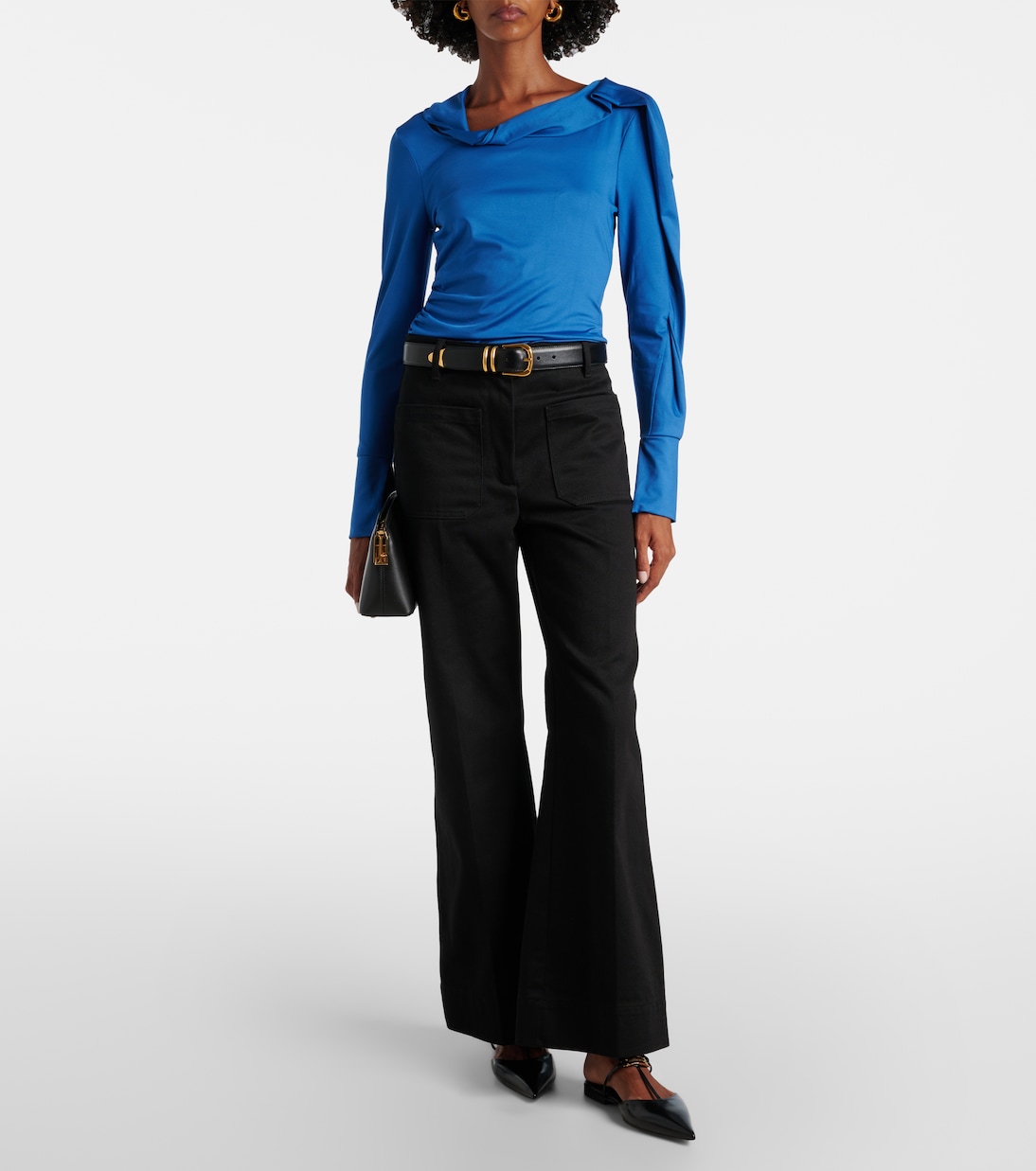 Top asimmetrico in jersey con balze | Victoria Beckham