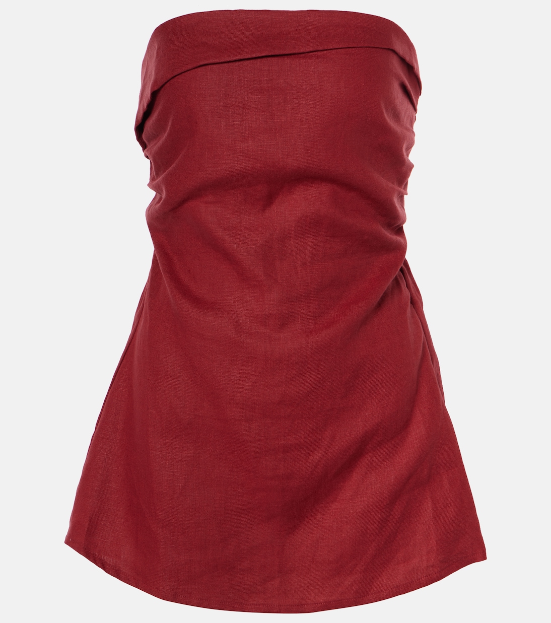 Boe strapless shirred linen top | Faithfull