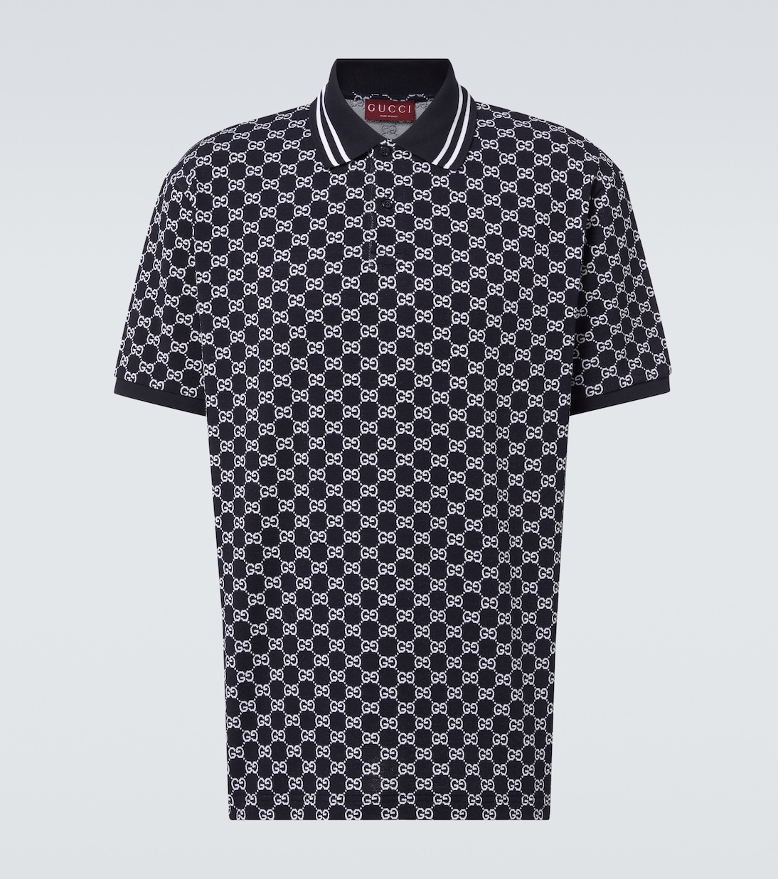 Polo de seda y algodón con GG en jacquard | Gucci