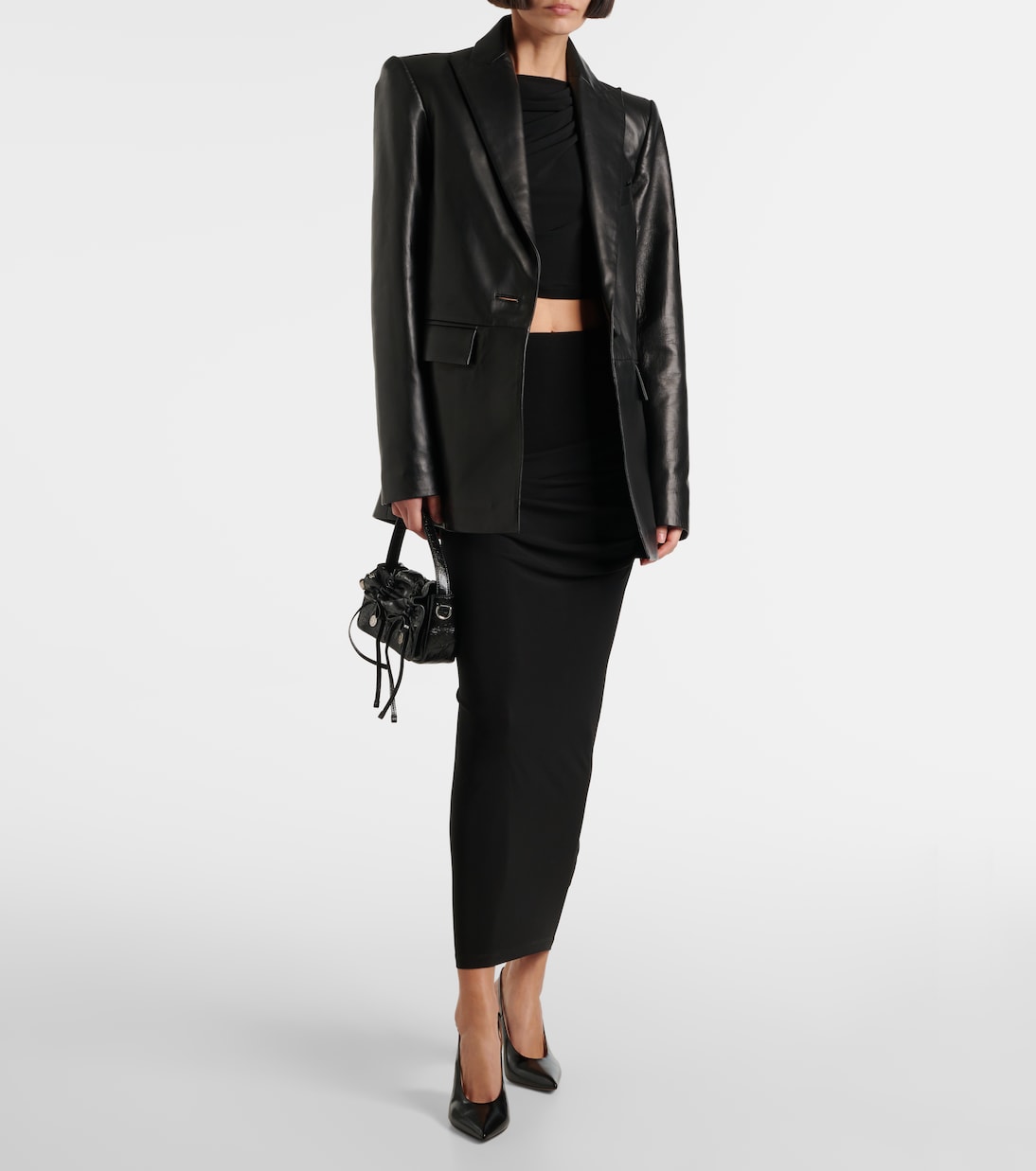 Blazer oversize in pelle | Alex Perry