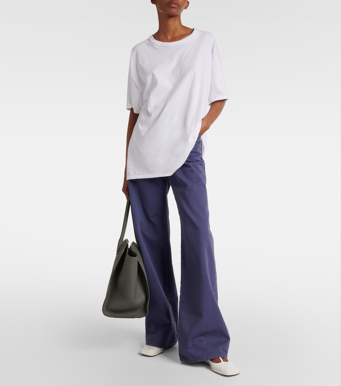 Square leather ballet flats | The Row