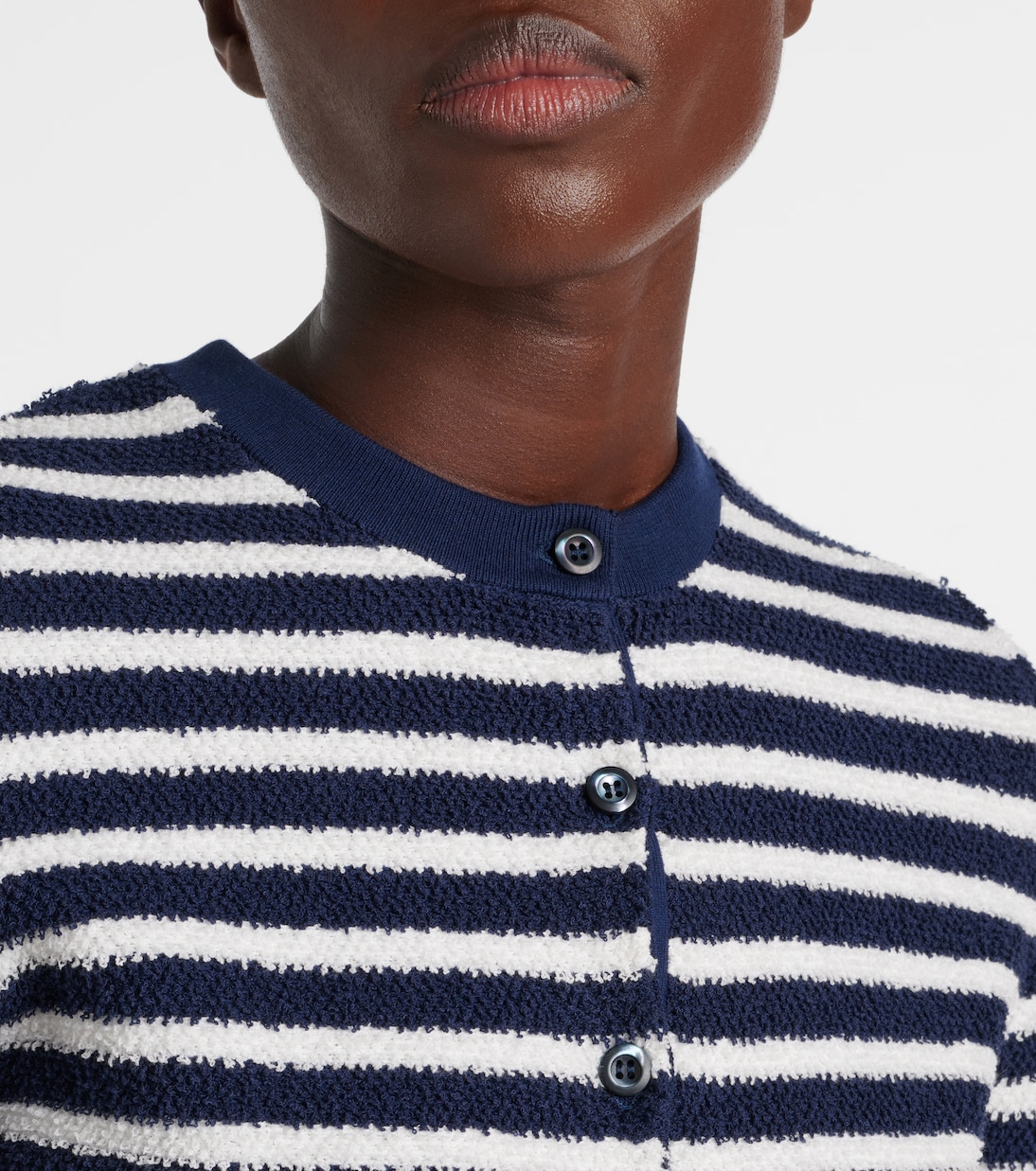 Cardigan in bouclé di misto cotone | Prada