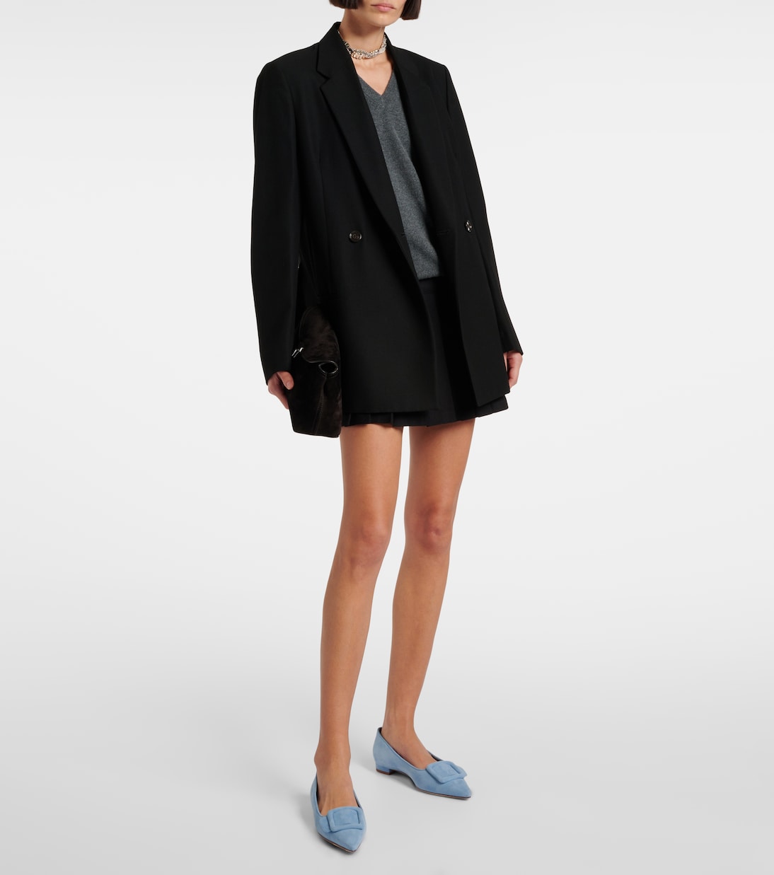 Maysalepumpflat suede ballet flats | Manolo Blahnik